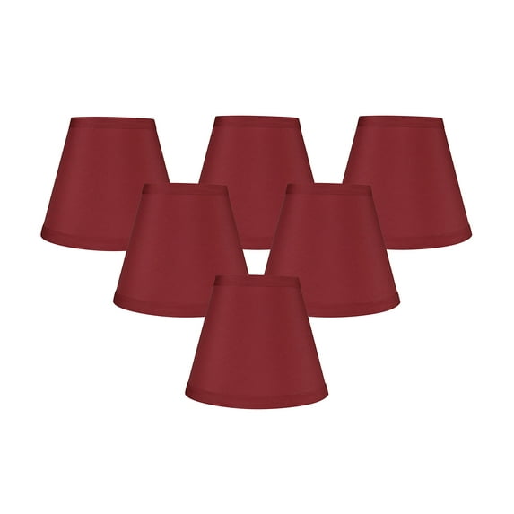 Meriville Set of 6 Burgundy Faux Silk Clip On Chandelier Lamp Shades, 3-inch by 5-inch by 4.75-inch