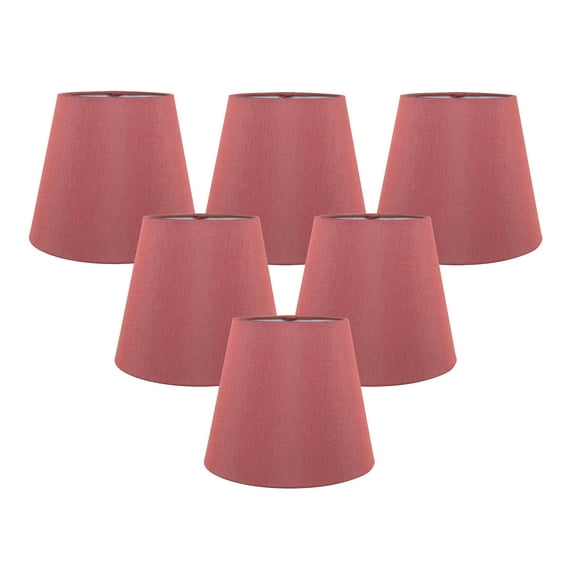 Meriville Set of 6 Burgundy Faux Silk Clip On Chandelier Lamp Shades, 4-inch by 6-inch by 5-inch