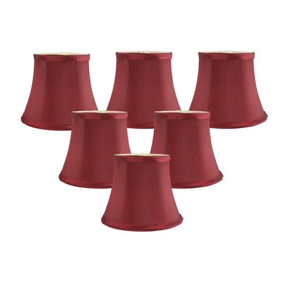 Meriville Set of 6 Burgundy Faux Silk Clip On Chandelier Lamp Shades, 4-inch by 6-inch by 5-inch