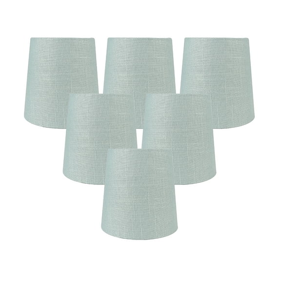 Meriville Set of 6 Capri Linen Clip On Chandelier Lamp Shades, 4-inch by 5-inch by 5-inch