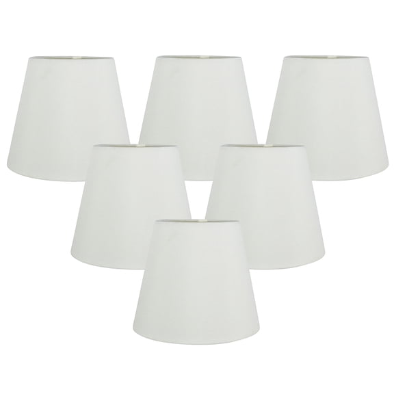 Meriville Faux Silk Clip-On Chandelier Lamp Shades, Eggshell, Set of 6, 4 x 6 x 5 Inches