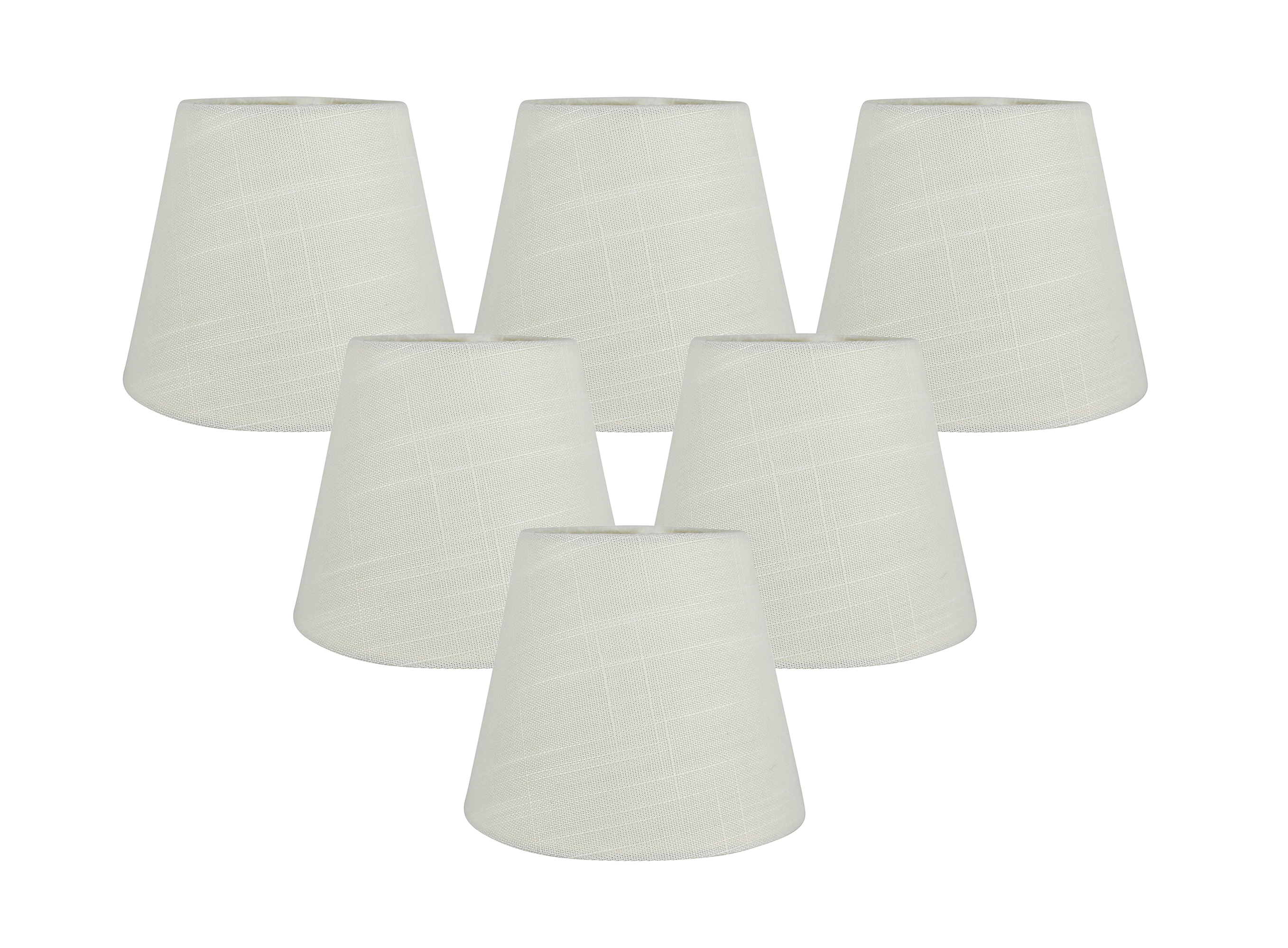 Meriville Set of 6 Eggshell Linen Clip On Chandelier Lamp Shades, 4-inch by 6-inch by 5-inch