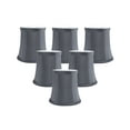 thumbnail image 1 of Meriville Set of 6 Gray Faux Silk Clip On Chandelier Lamp Shades, 3.5-inch by 4.5-inch by 4.5-inch, 1 of 5