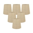 thumbnail image 1 of Meriville Set of 6 Natural Burlap Clip On Chandelier Lamp Shades, 3.5-inch by 4.5-inch by 4.5-inch, 1 of 5