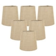 thumbnail image 1 of Meriville Set of 6 Natural Burlap Clip On Chandelier Lamp Shades, 4-inch by 5-inch by 5-inch, 1 of 6