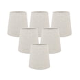 thumbnail image 1 of Meriville Set of 6 Natural Linen Clip On Chandelier Lamp Shades, 3.5-inch by 4.5-inch by 4.5-inch, 1 of 5
