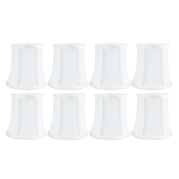 Meriville Set of 8 Off White Faux Silk Clip On Chandelier Lamp Shades, 3.5-inch by 4.5-inch by 4.5-inch