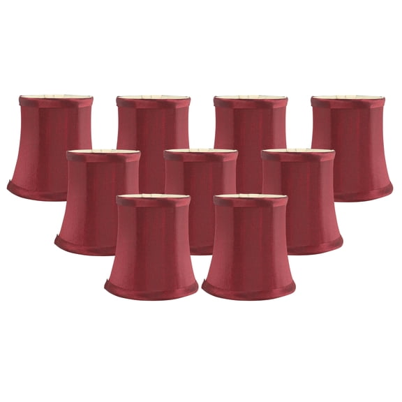 Meriville Set of 9 Burgundy Faux Silk Clip On Chandelier Lamp Shades, 3.5-inch by 4.5-inch by 4.5-inch