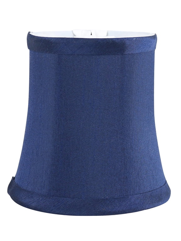 Single Blue Faux Silk Clip On Chandelier Lamp Shades, 3.5-inch by 4.5-inch by 4.5-inch