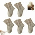 thumbnail image 1 of Meriwond Wool Socks, Snatch Women's Thermal Crew Socks 5 Pair Pack, Knit Wool Socks, Breathable and Cold-Proof, Christmas Gifts, 1 of 8