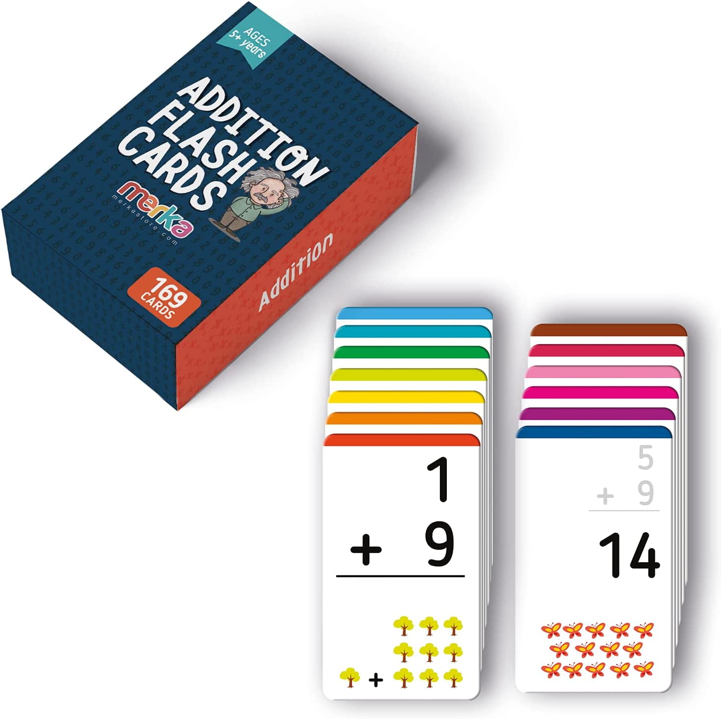 merka Math Flash Cards, 169 Flashcards in Total, Addition