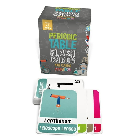 Merka Children's Periodic Table of Elements Chemistry Flash Cards- 118 Science Cards