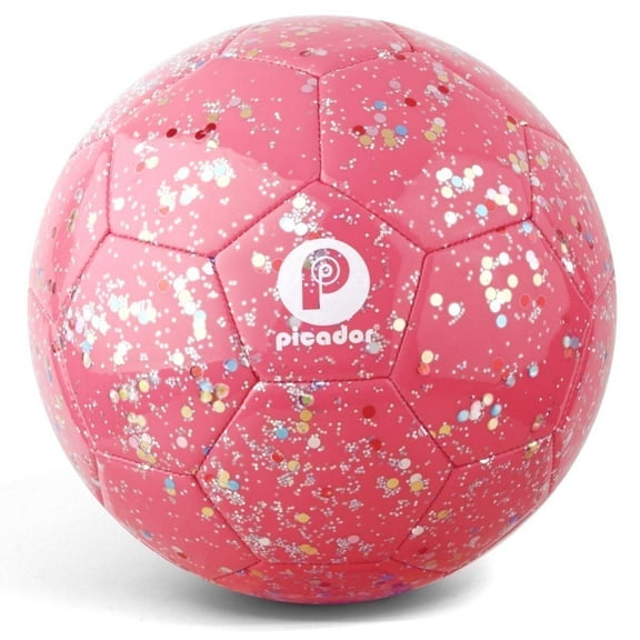 PP PICADOR Soccer Ball Size 3 with Pump, Glitter Shiny Sequins Soccer Balls for Kids Girls Boys Child 4-8 Gift Training Outdoor Backyard