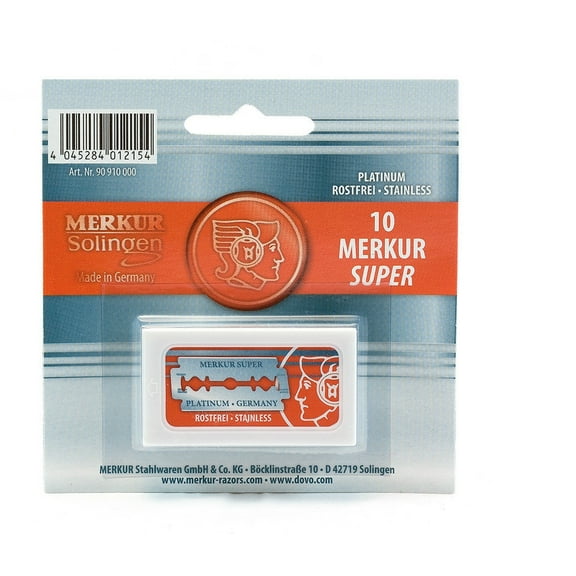 Merkur Double Edge Safety Razor Blades - 10 Ct. + Schick Slim Twin ST for Sensitive Skin