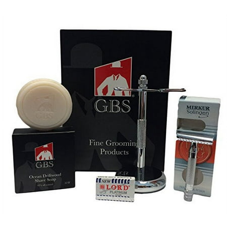 Merkur Safety Razor Short Handle 33c (33001) with Gbs Ocean Driftwood Shave S...