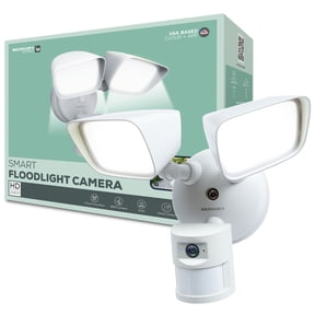 Open Box Merkury Floodlight Camera, Smart Wi-Fi, 1800 Lumens, Motion Alerts, (1-Pack)