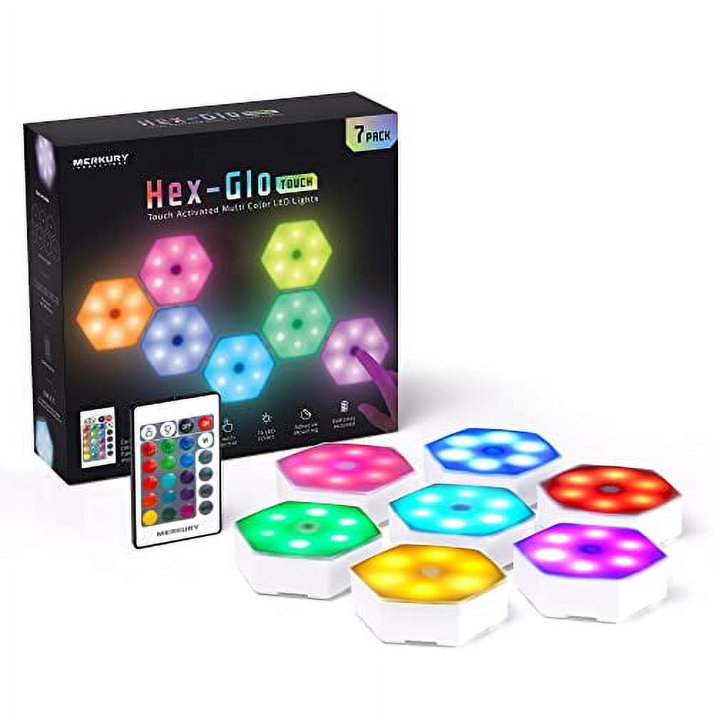 Merkury Innovation Touch Activated Multi Color LED Hex Lights, Remote