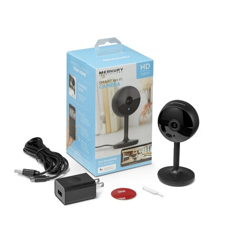 Merkury Innovations 1080P Smart Wi-Fi Camera with Voice Control - Requires 2.4 GHz Wi-Fi