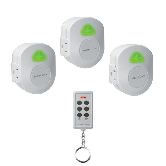 Merkury Innovations, 15A 125V White Wireless Electrical Outlet 3 Piece