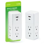 Slim Wall Tap 6 AC + 2 USB 1 USB-A + 1 USB-C 3.1A - White