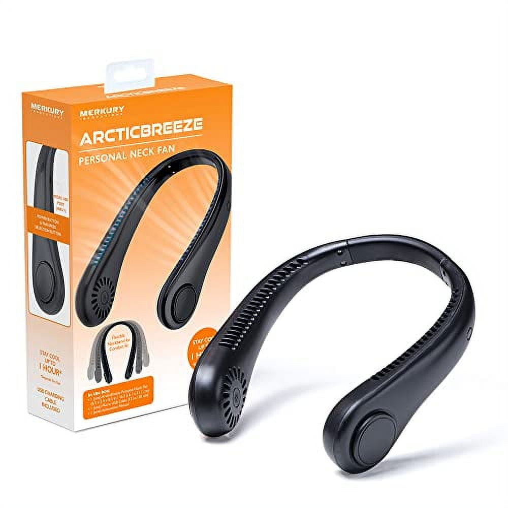 Merkury Innovations Arcticbreeze Personal Cooling Neck Fan, Bladeless and Rechargeable, Hands