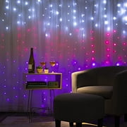 Merkury Innovations Curtain Lights, Cascading Battery-Powered LED Curtain Backdrop, Pink Ombre