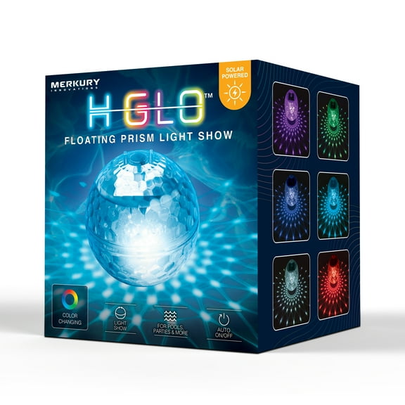 Merkury Innovations HGLO Floating LED Prism Pool Light, Color-Changing, 1 Pack