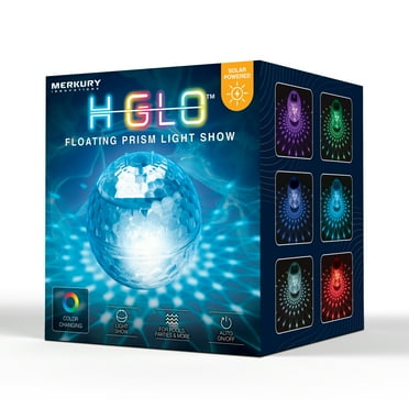 Merkury Innovations HGLO Floating LED Prism Pool Light with Color-Changing Light Show