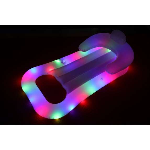 Merkury Innovations Inflatable Lounge with LED Lights Pool Toys & Floats