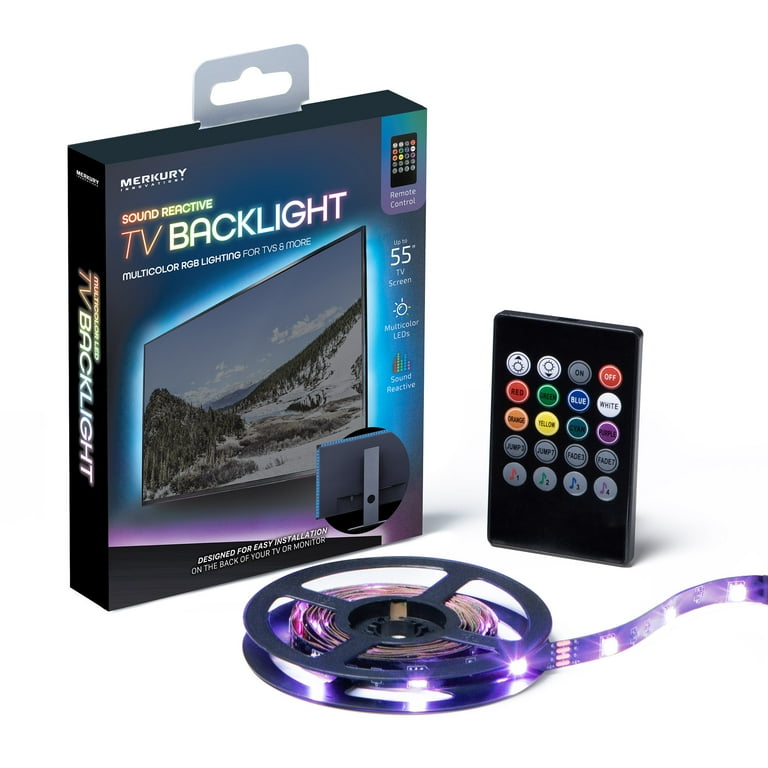 Merkury Innovations Sound Reactive TV Backlight RGB Lighting
