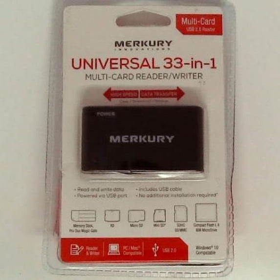 Merkury Innovations USB 2.0 Memory Card Reader for SD/CF/TF Cards
