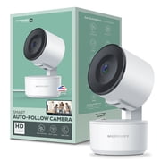 Merkury Smart Indoor Camera 1080p - Auto-Tracking Wi-Fi Security Camera, White (1-Pack)