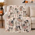 thumbnail image 1 of Merle Australian Shepherd Dog Portrait Pink Roses Autumn, Cozy Pet Portrait Pattern, Warm Flannel Blanket for Living Room and Bedroom, Dog Lovers Thanksgiving Gift, Pet Lover Home Decor, 1 of 9