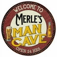 thumbnail image 1 of Merle's Man Cave 12" Round Metal Sign Kitchen Bar Wall Décor 200120035207, 1 of 1