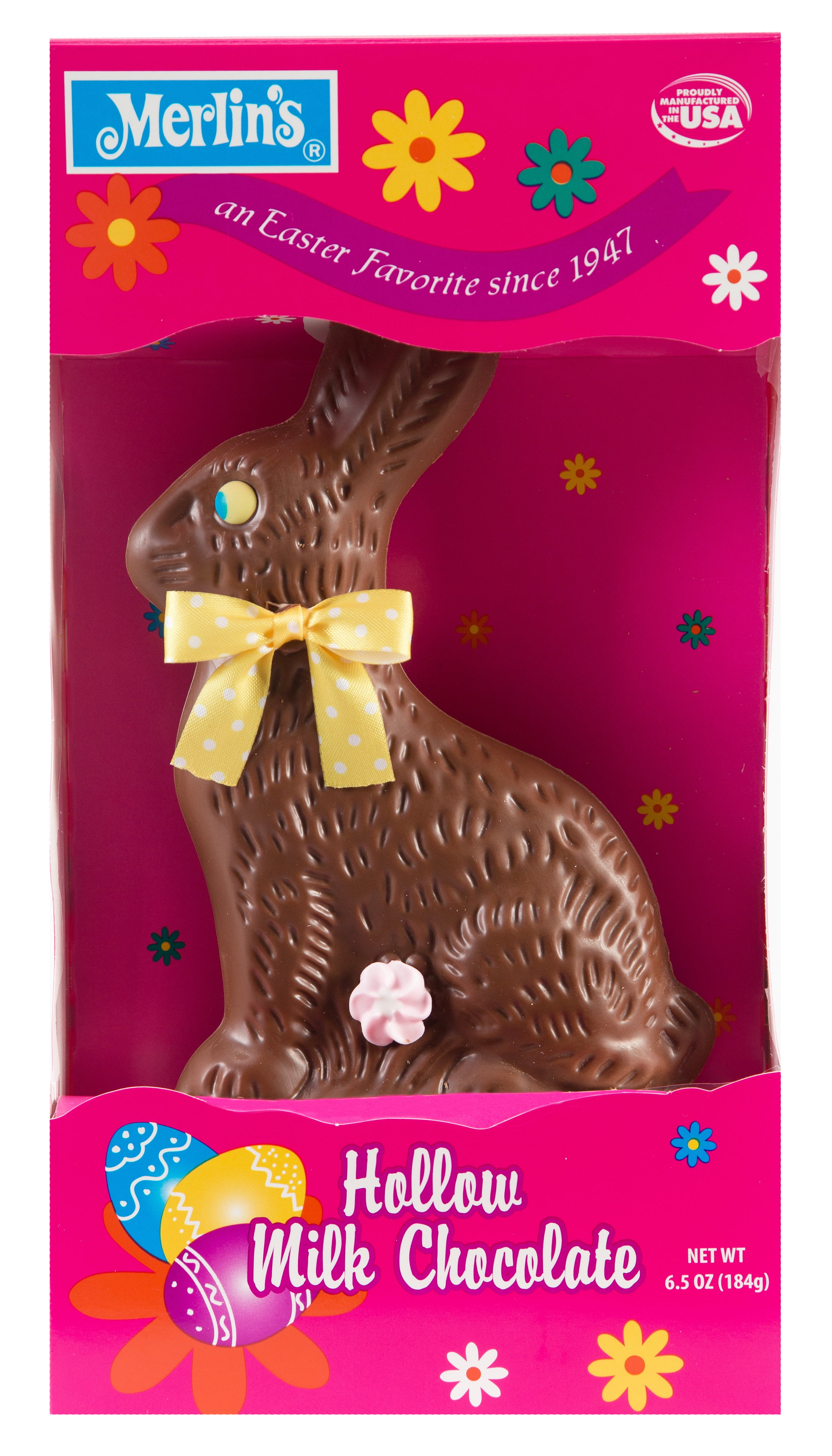 Merlin's Easter Bunny Hollow Milk Chocolate Candy, 6.5 oz