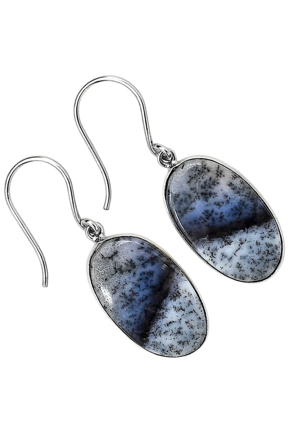 Merlinite Dendritic Opal - Turkey 925 Silver Plated Earrings Jewelry WE58-10005