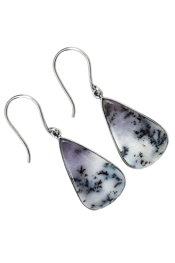 Merlinite Dendritic Opal - Turkey 925 Silver Plated Earrings Jewelry WE58-10015