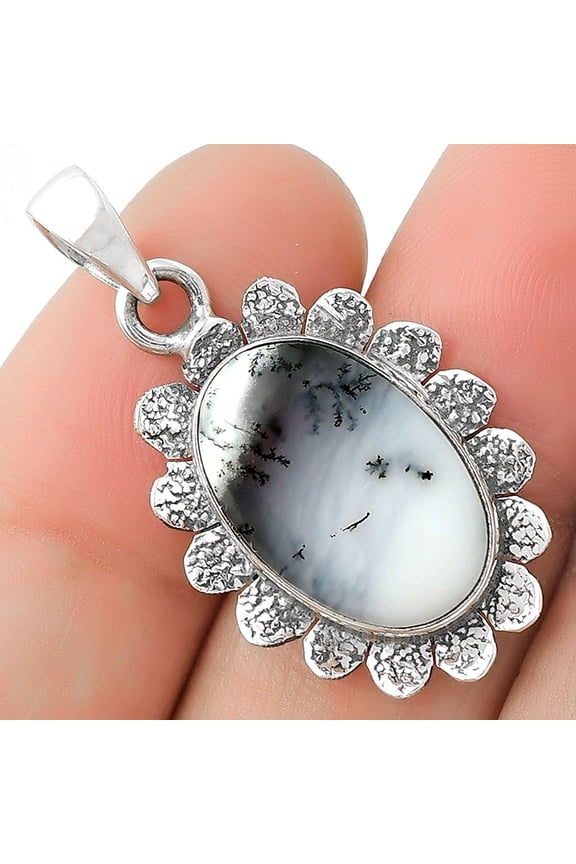 Merlinite Dendritic Opal - Turkey 925 Sterling Silver Pendant Jewelry P-1205 SDP109696