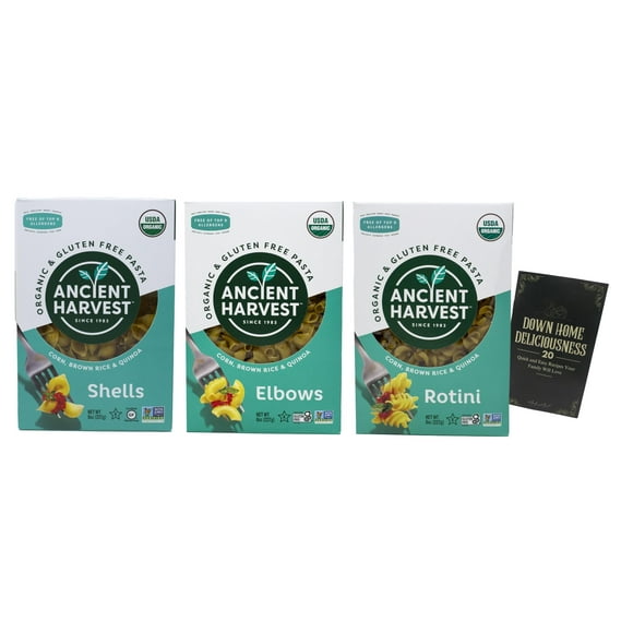 Ancient Harvest Organic Gluten-Free Corn Brown Rice Quinoa Pasta | 3 Shape Variety (1) each: Elbows, Shells, Rotini (8 Ounces) MerlinsMart Zine