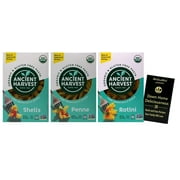 Ancient Harvest Organic Gluten-Free Corn Brown Rice Quinoa Pasta Variety (1) each: Shells, Penne, Rotini (8-9.6 Ounces) + MerlinsMart Zine