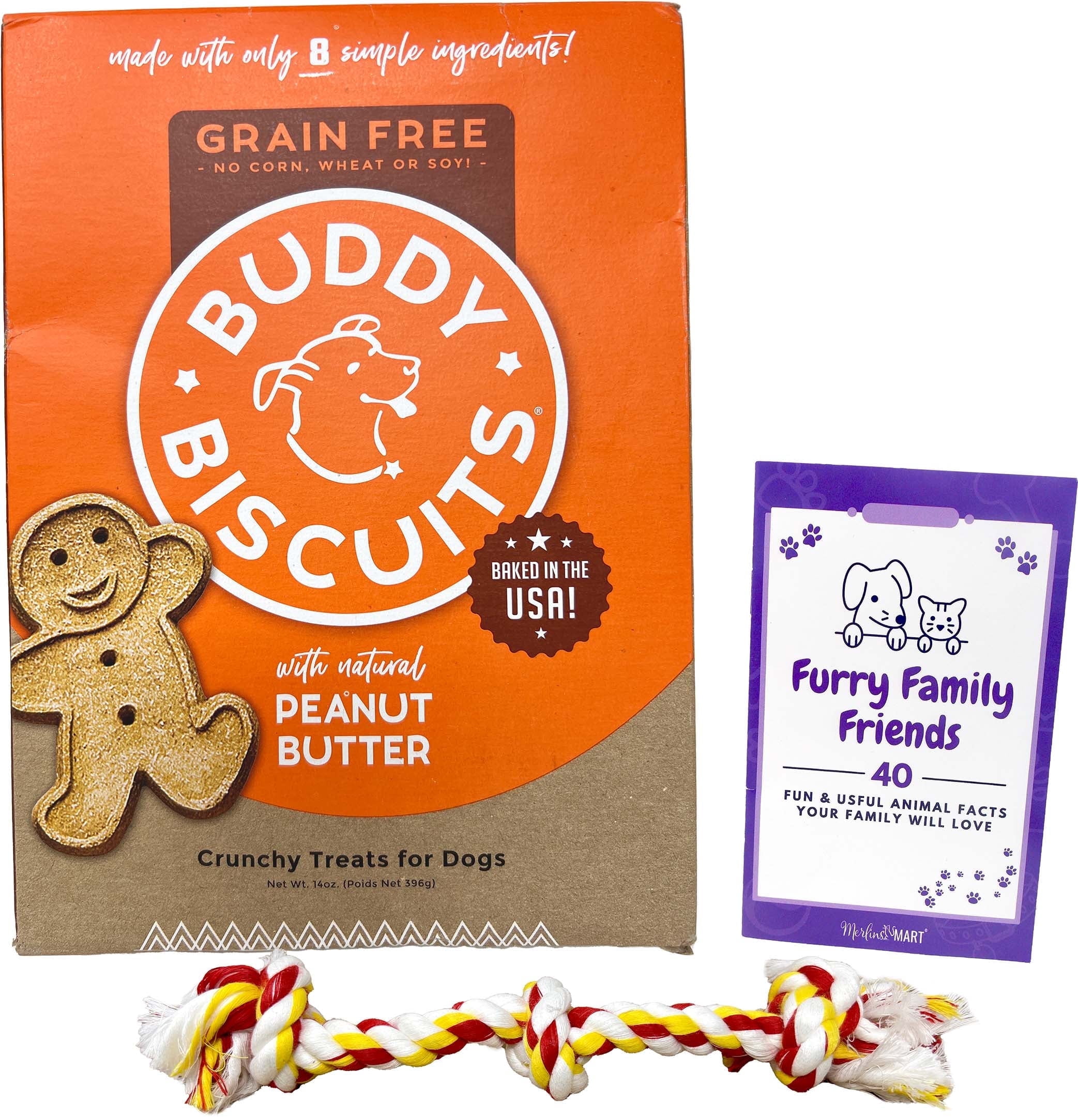 Grain Free Crunchy Dog Treats Peanut Butter (14 Ounces) MerlinsMart Zine | Rope Toy | Buddy Biscuits
