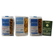 DeLallo Imported Italian Pasta 3 Shapes (1) each: Fusilli no. 27, Penne Ziti no. 32, Tortiglioni no. 20 (16 Ounces) + MerlinsMart Zine