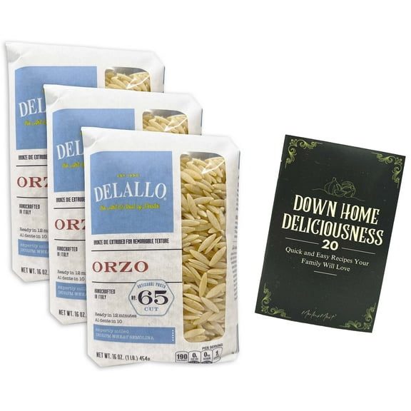 Imported Italian Wheat Pasta | Orzo No. 65 (16 Ounces) 3 Count - DeLallo | MerlinsMart Zine