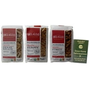 DeLallo Organic Whole Wheat Italian Pasta 3 Shape Variety (1) Each: Penne Rigate no. 36, Elbows no. 52, Fusilli no. 27 + MerlinsMart Zine