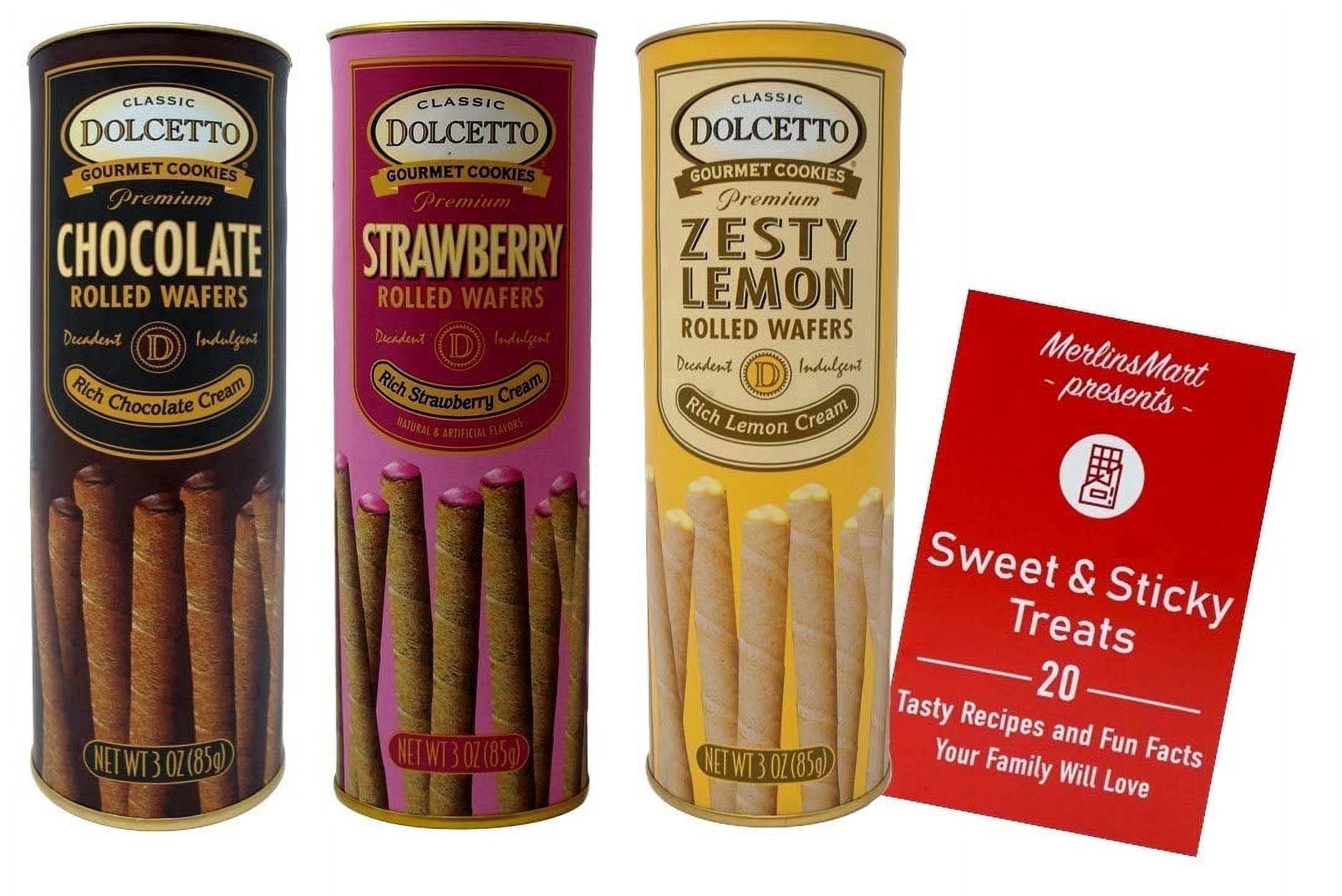 Dolcetto Creme Filled Wafer Rolls Variety Pack – Chocolate, Strawberry & Zesty Lemon – Gourmet Baked Cookies – 3 Pack (3 oz Each) | MerlinsMart Zine