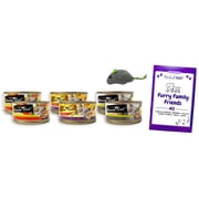 Fussie Cat Grain Free Adult Wet Cat Food Variety Pack   Tuna & Chicken Liver, Chicken & Duck, Tuna & Mussels   6 Cans 2 Each + MerlinsMart Zine