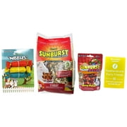 Higgins Sunburst Gourmet Blend Hamster Gerbil Food (2.5 Lbs) with Higgins Sunburst Berry Patch (2.5 Ounces) + MerlinsMart Zine + Chewy Toy