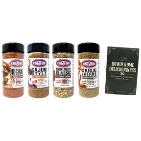 Kingsford Seasoning Rub 4 Flavor Variety - (1) Each: Original, Garlic Herb, Cajun, Smokehouse Classic + MerlinsMart Zine