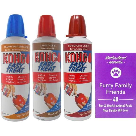 Kong Easy Treat Stuff Dog Toy Fill 3 Flavors (1) Each: Pepperoni, Liver, Peanut Butter (8 Ounces) | MerlinsMart Zine