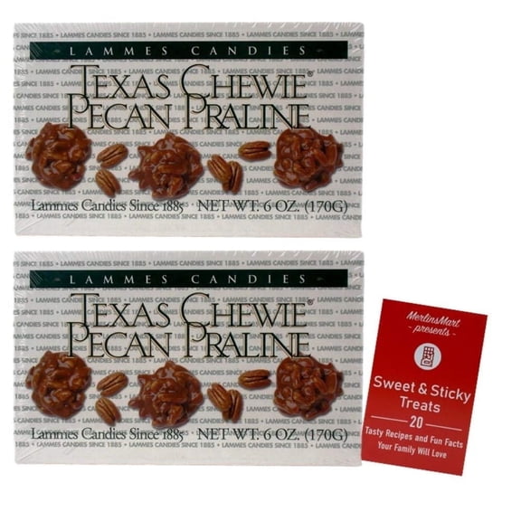 Pecan Pralines Gift Box Gourmet Caramel | Individually Wrapped Buttery Texas Pralines Caramel Candy Clusters (2 Pack - 6 Ounces Each)- Lammes Candies | MerlinsMart Zine